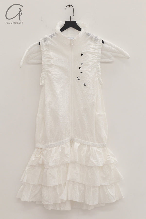 VeniceW 24 Spring/Summer Flying Vest Embroidered Dress VCW-2V-BAI White